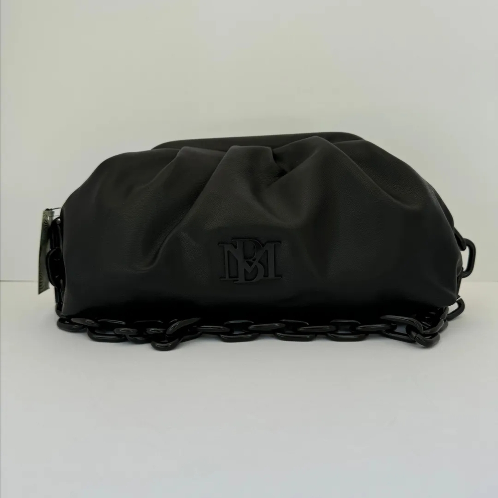 Badgley Mischka Black Clutch with Rounded Shape and Durable Material